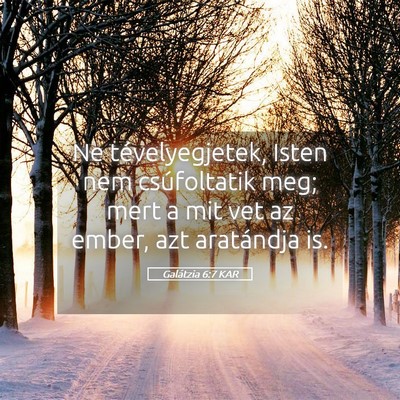 Picture 05 - Galátzia 6:7 KAR - Ne tévelyegjetek, Isten nem csúfoltatik meg; - Bible Verse Picture