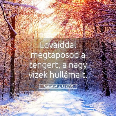 Picture 05 - Habakuk 3:15 KAR - Lovaiddal megtaposod a tengert, a nagy vizek - Bible Verse Picture