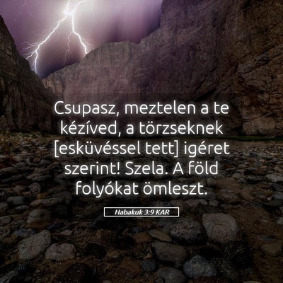 Picture 05 - Habakuk 3:9 KAR - Csupasz, meztelen a te kézíved, a törzseknek - Bible Verse Picture