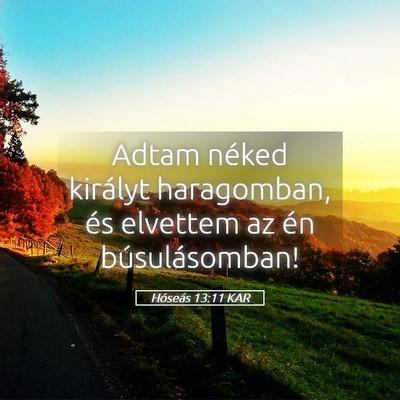 Picture 05 - Hóseás 13:11 KAR - Adtam néked királyt haragomban, és elvettem az - Bible Verse Picture