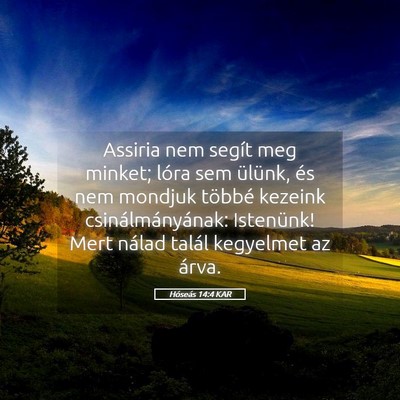 Picture 05 - Hóseás 14:4 KAR - Assiria nem segít meg minket; lóra sem ülünk, - Bible Verse Picture
