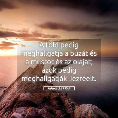 Picture 05 - Hóseás 2:21 KAR - A föld pedig meghallgatja a búzát és a mustot - Bible Verse Picture