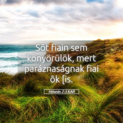 Picture 05 - Hóseás 2:3 KAR - Sõt fiain sem könyörülök, mert - Bible Verse Picture