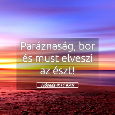Picture 05 - Hóseás 4:11 KAR - Paráznaság, bor és must elveszi az - Bible Verse Picture