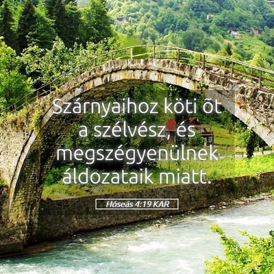 Picture 05 - Hóseás 4:19 KAR - Szárnyaihoz köti õt a szélvész, és - Bible Verse Picture