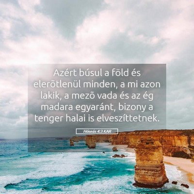 Picture 05 - Hóseás 4:3 KAR - Azért búsul a föld és elerõtlenül minden, a - Bible Verse Picture