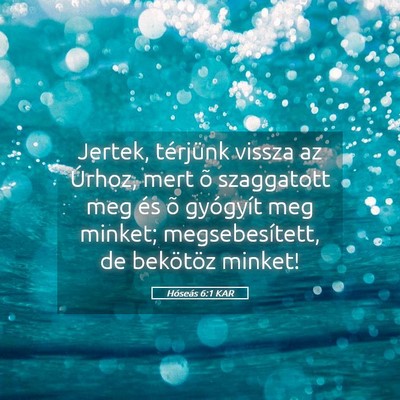 Picture 05 - Hóseás 6:1 KAR - Jertek, térjünk vissza az Úrhoz, mert õ - Bible Verse Picture