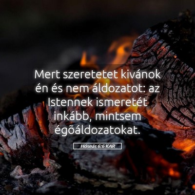 Picture 05 - Hóseás 6:6 KAR - Mert szeretetet kivánok én és nem áldozatot: - Bible Verse Picture