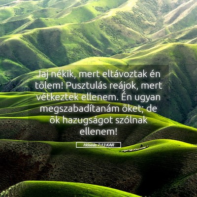 Picture 05 - Hóseás 7:13 KAR - Jaj nékik, mert eltávoztak én tõlem! - Bible Verse Picture
