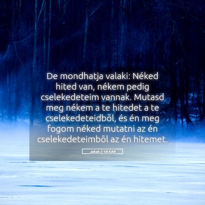 Picture 05 - Jakab 2:18 KAR - De mondhatja valaki: Néked hited van, nékem - Bible Verse Picture