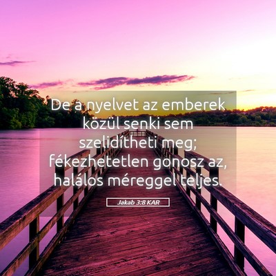 Picture 05 - Jakab 3:8 KAR - De a nyelvet az emberek közül senki sem - Bible Verse Picture