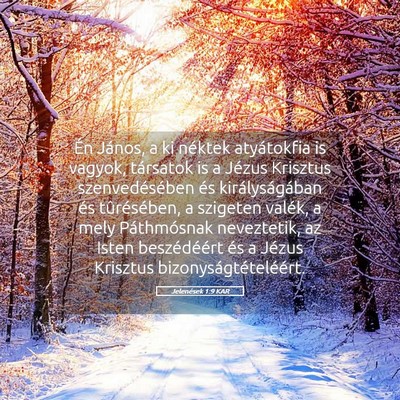 Picture 05 - Jelenések 1:9 KAR - Én János, a ki néktek atyátokfia is vagyok, - Bible Verse Picture