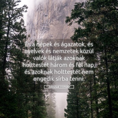 Picture 05 - Jelenések 11:9 KAR - És a népek és ágazatok, és nyelvek és - Bible Verse Picture