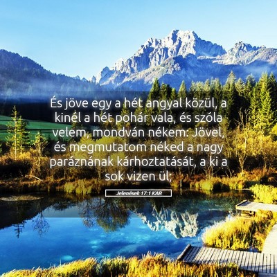Picture 05 - Jelenések 17:1 KAR - És jöve egy a hét angyal közül, a kinél a - Bible Verse Picture