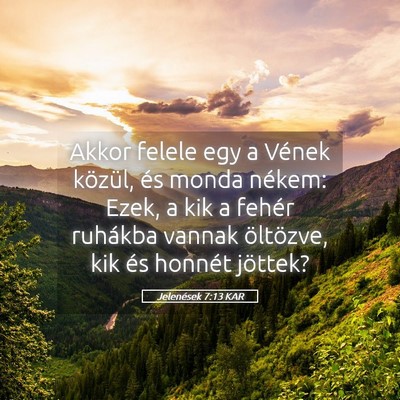 Picture 05 - Jelenések 7:13 KAR - Akkor felele egy a Vének közül, és monda - Bible Verse Picture