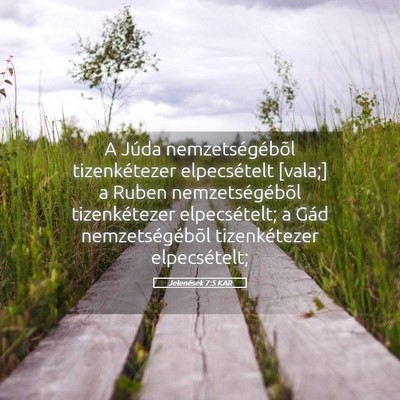 Picture 05 - Jelenések 7:5 KAR - A Júda nemzetségébõl tizenkétezer - Bible Verse Picture