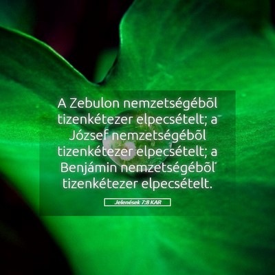 Picture 05 - Jelenések 7:8 KAR - A Zebulon nemzetségébõl tizenkétezer - Bible Verse Picture