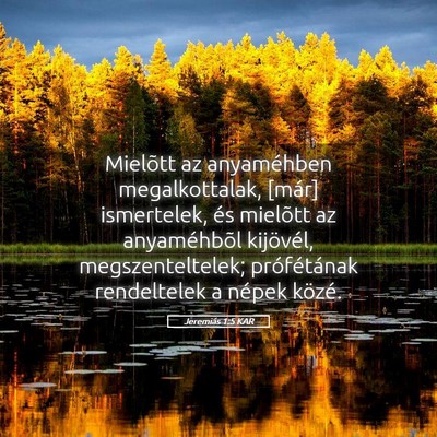 Picture 05 - Jeremiás 1:5 KAR - Mielõtt az anyaméhben megalkottalak, [már] - Bible Verse Picture