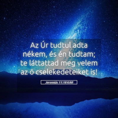 Picture 05 - Jeremiás 11:18 KAR - Az Úr tudtul adta nékem, és én tudtam; te - Bible Verse Picture