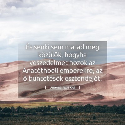 Picture 05 - Jeremiás 11:23 KAR - És senki sem marad meg közülök, hogyha - Bible Verse Picture