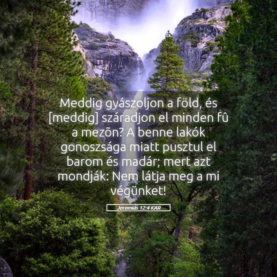 Picture 05 - Jeremiás 12:4 KAR - Meddig gyászoljon a föld, és [meddig] - Bible Verse Picture