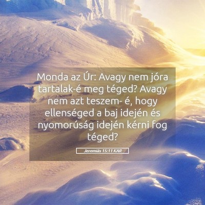 Picture 05 - Jeremiás 15:11 KAR - Monda az Úr: Avagy nem jóra tartalak-é meg - Bible Verse Picture