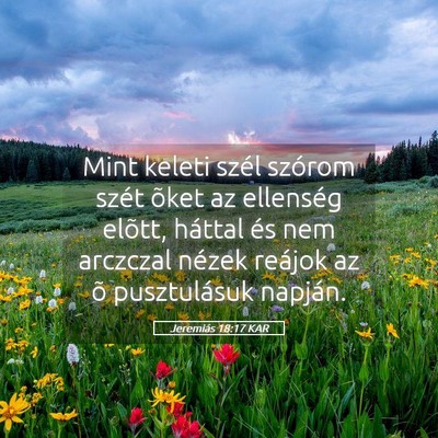 Picture 05 - Jeremiás 18:17 KAR - Mint keleti szél szórom szét õket az - Bible Verse Picture