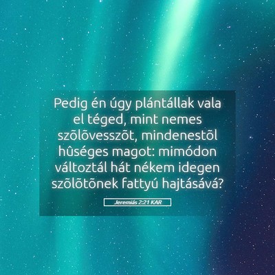 Picture 05 - Jeremiás 2:21 KAR - Pedig én úgy plántállak vala el téged, mint - Bible Verse Picture