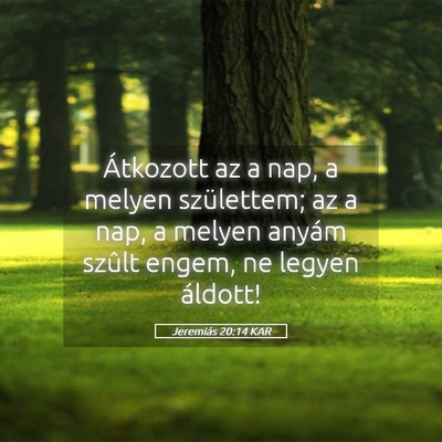 Picture 05 - Jeremiás 20:14 KAR - Átkozott az a nap, a melyen születtem; az a - Bible Verse Picture