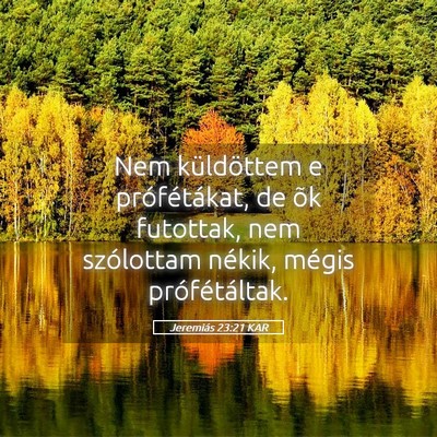 Picture 05 - Jeremiás 23:21 KAR - Nem küldöttem e prófétákat, de õk futottak, - Bible Verse Picture