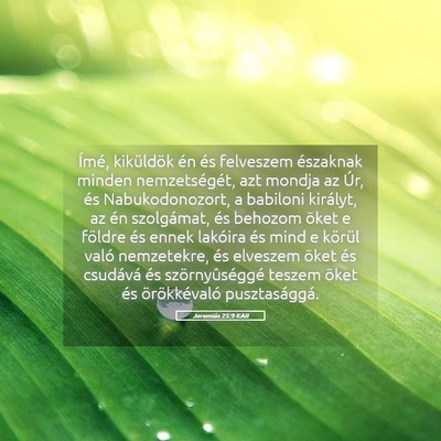 Picture 05 - Jeremiás 25:9 KAR - Ímé, kiküldök én és felveszem északnak - Bible Verse Picture