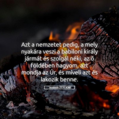 Picture 05 - Jeremiás 27:11 KAR - Azt a nemzetet pedig, a mely nyakára veszi a - Bible Verse Picture