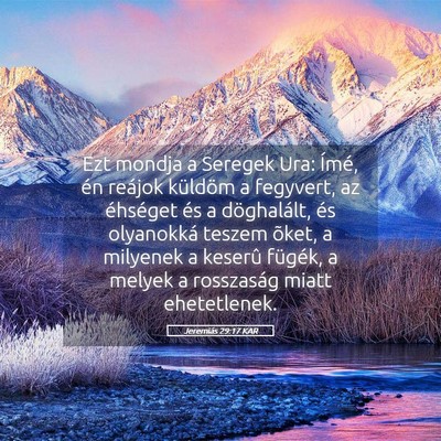 Picture 05 - Jeremiás 29:17 KAR - Ezt mondja a Seregek Ura: Ímé, én reájok - Bible Verse Picture