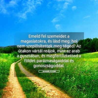 Picture 05 - Jeremiás 3:2 KAR - Emeld fel szemeidet a magaslatokra, és lásd - Bible Verse Picture