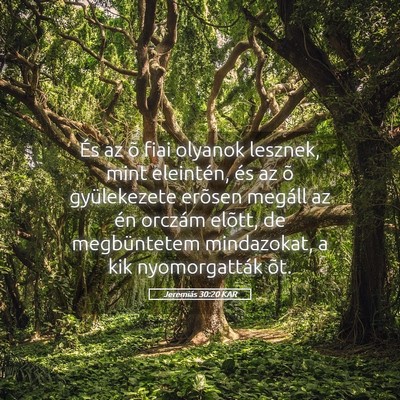 Picture 05 - Jeremiás 30:20 KAR - És az õ fiai olyanok lesznek, mint eleintén, - Bible Verse Picture