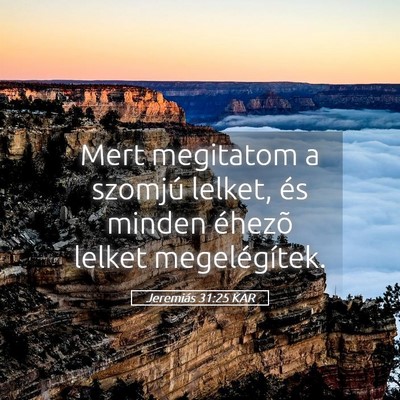 Picture 05 - Jeremiás 31:25 KAR - Mert megitatom a szomjú lelket, és minden - Bible Verse Picture