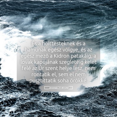 Picture 05 - Jeremiás 31:40 KAR - És a holttesteknek és a hamunak egész völgye, - Bible Verse Picture