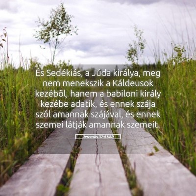 Picture 05 - Jeremiás 32:4 KAR - És Sedékiás, a Júda királya, meg nem - Bible Verse Picture