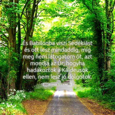 Picture 05 - Jeremiás 32:5 KAR - És Babilonba viszi Sedékiást és ott lesz - Bible Verse Picture