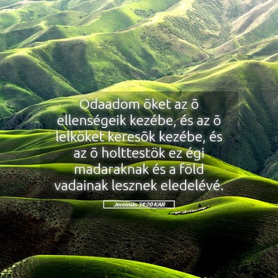 Picture 05 - Jeremiás 34:20 KAR - Odaadom õket az õ ellenségeik kezébe, és az - Bible Verse Picture
