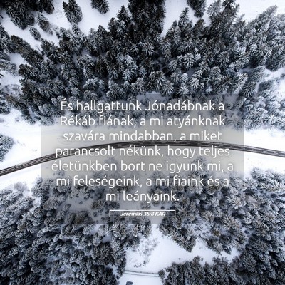 Picture 05 - Jeremiás 35:8 KAR - És hallgattunk Jónadábnak a Rékáb fiának, a - Bible Verse Picture