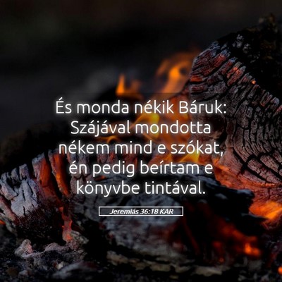 Picture 05 - Jeremiás 36:18 KAR - És monda nékik Báruk: Szájával mondotta - Bible Verse Picture