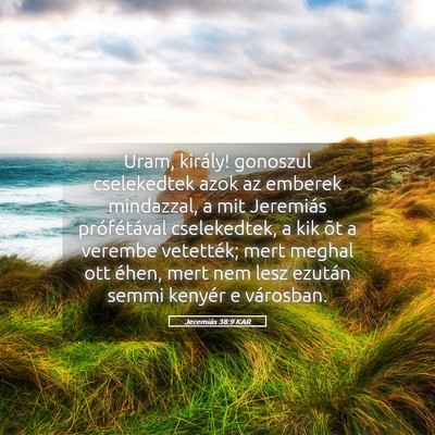 Picture 05 - Jeremiás 38:9 KAR - Uram, király! gonoszul cselekedtek azok az - Bible Verse Picture