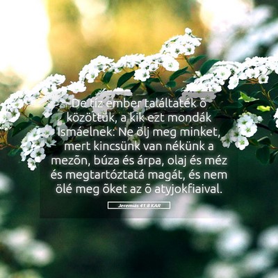 Picture 05 - Jeremiás 41:8 KAR - De tíz ember találtaték õ közöttük, a kik - Bible Verse Picture