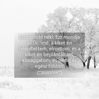 Picture 05 - Jeremiás 45:4 KAR - Ezt mondd néki: Ezt mondja az Úr: Ímé, a - Bible Verse Picture