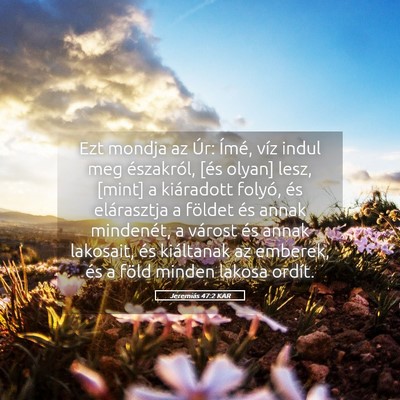 Picture 05 - Jeremiás 47:2 KAR - Ezt mondja az Úr: Ímé, víz indul meg - Bible Verse Picture
