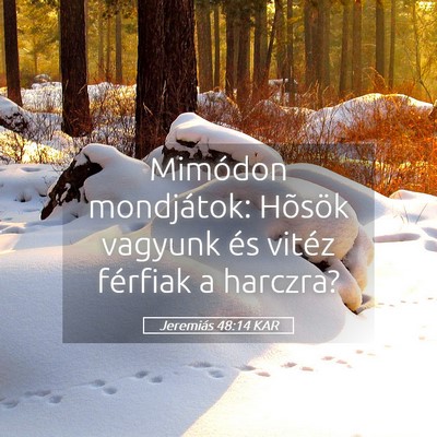 Picture 05 - Jeremiás 48:14 KAR - Mimódon mondjátok: Hõsök vagyunk és vitéz - Bible Verse Picture