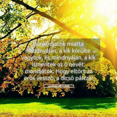 Picture 05 - Jeremiás 48:17 KAR - Bánkódjatok miatta mindnyájan, a kik körülte - Bible Verse Picture