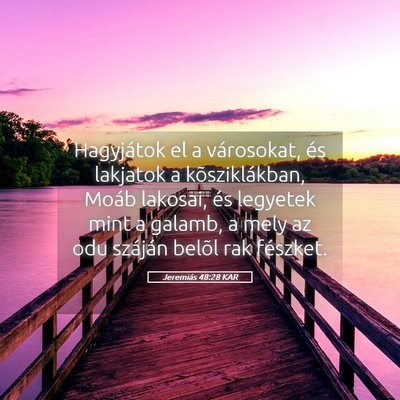Picture 05 - Jeremiás 48:28 KAR - Hagyjátok el a városokat, és lakjatok a - Bible Verse Picture