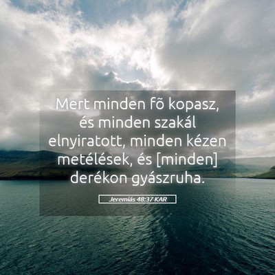 Picture 05 - Jeremiás 48:37 KAR - Mert minden fõ kopasz, és minden szakál - Bible Verse Picture